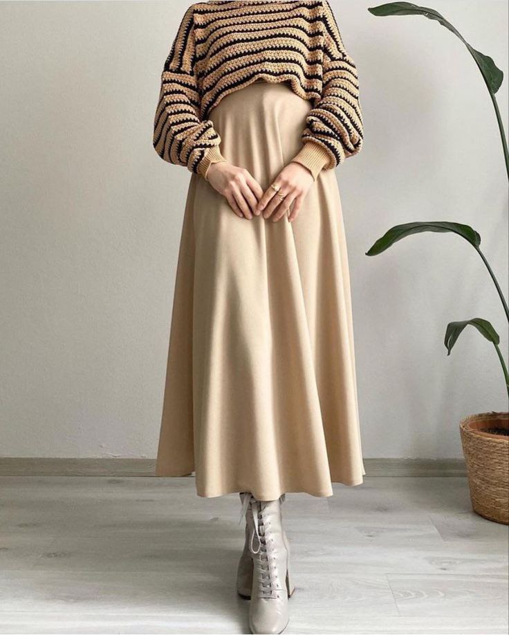 Classic Beige Maxi Skirt